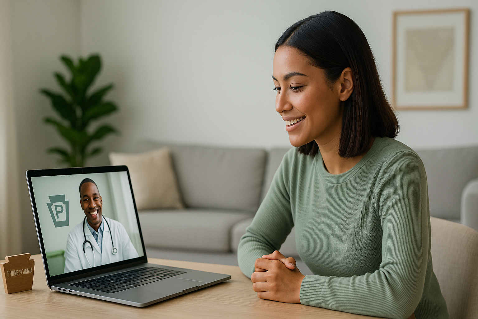 Telehealth appointment illustration